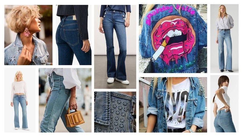 4. Vaqueros flare: para siluetas con curvas marcadas