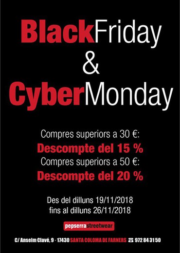 Llega el black friday a Pep serra street wear