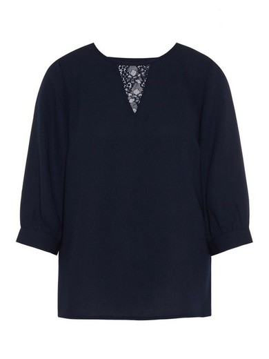 3/4 sleeve blouse with lace details Vero Moda Night Sky