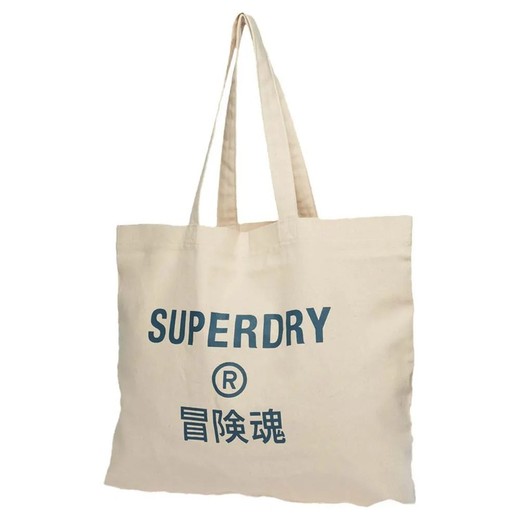 Bolsa de algosón con letras branding Superdry Natural