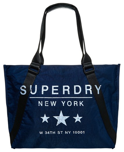 Bolsa shopper grande letras logotipo Superdry Navy