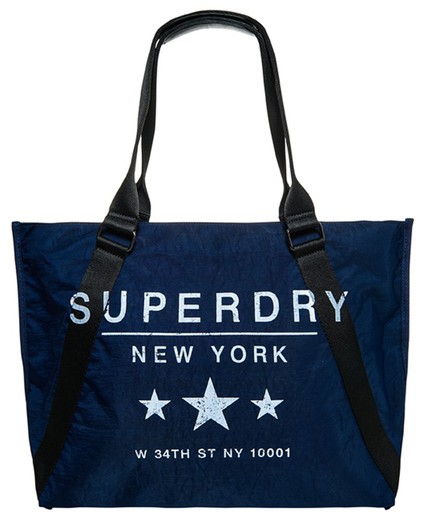 Superdry Navy Letters Logo Große Einkaufstasche