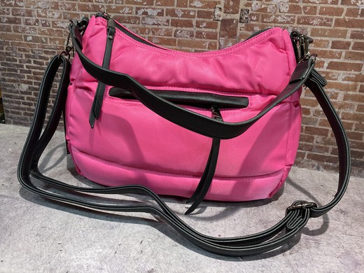 Bolso alcochado bicolor cruzado Varis Pink