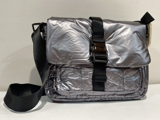 Bolso cruzado metalizado Varis Silver