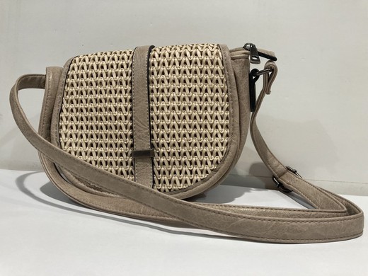 Bolso pequeño cruzado con trenzado Varis Beige