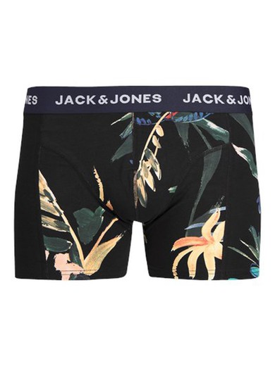 Bóxers elásticos con estampado hojas tropicales Jack & Jones Black