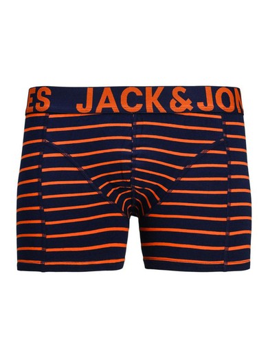 Jack & Jones Persimmon Orange striped stretch boxers