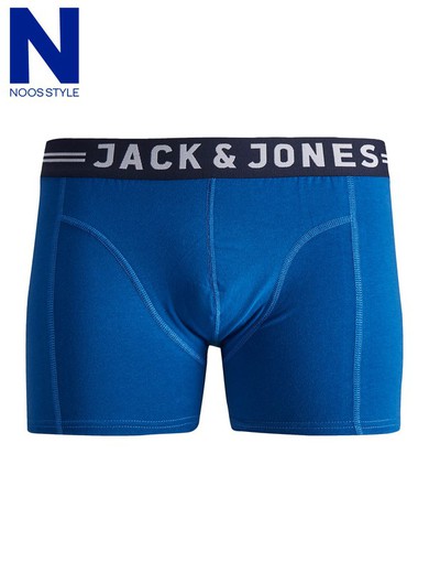 Plain stretch boxers with contrasting band Jack & Jones Classic Blue