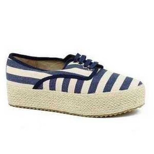 Esparto lace-up striped sailor shoes Refresh Navy
