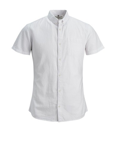 Camisa básica lisa de manga corta Produkt White