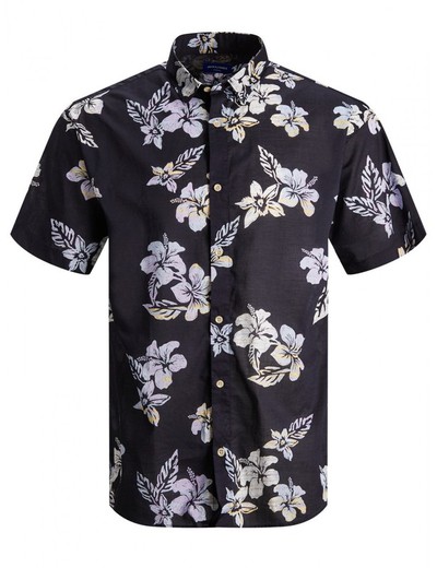 Camisa con estampado floral grande Jack & Jones Dark Navy
