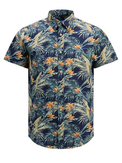 Camisa con estampado floral tropical Jack & Jones Navy Blazer