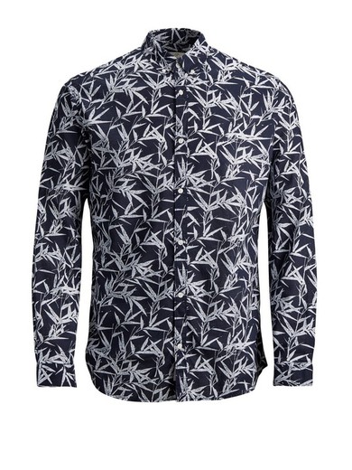 Camisa con estampado hojas Jack & Jones Navy Blazer