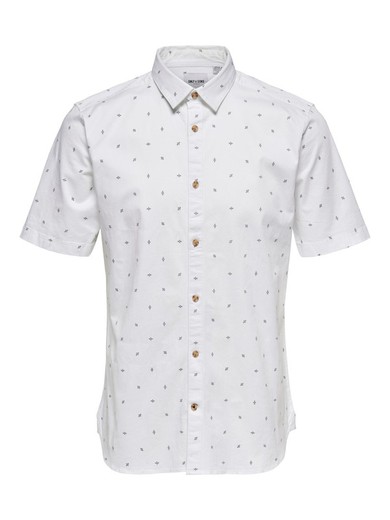 Camisa con muestra pequeña Only & Sons White