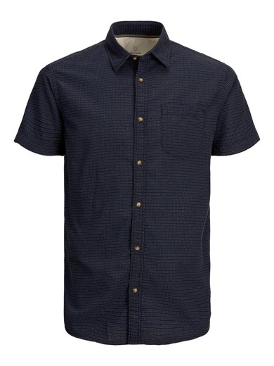 Camisa con rayas micropuntos Jack & Jones Navy Blazer