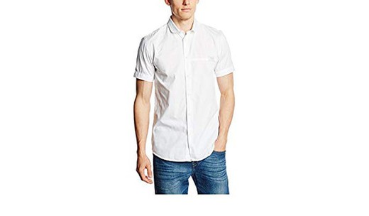 Camisa lisa de manga curta Jack & Jones White