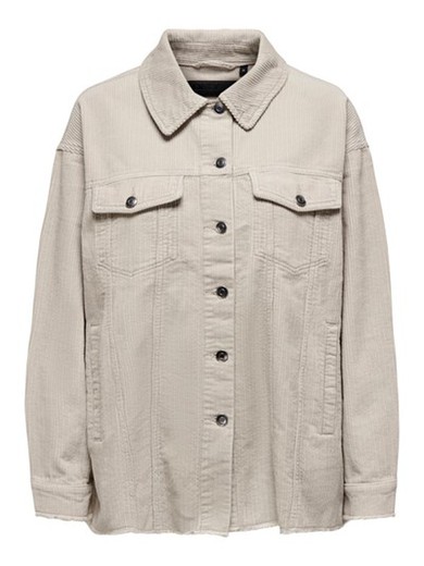 Camisa de pana oversize Only Silver Mink