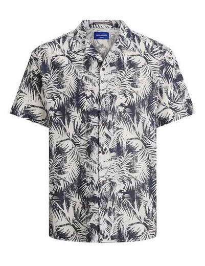 Camisa estampada hojas tropicales Jack & Jones Navy Blazer