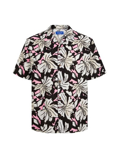 Camisa m/c con estampado floral Jack & Jones Pink