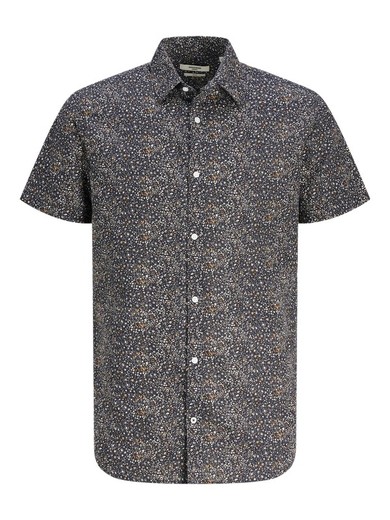 Camisa m/c con microestampado floral Jack & Jones Graphite