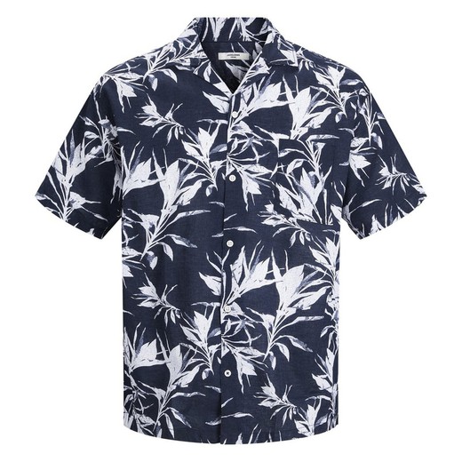 Camisa m/c oversize con estampado tropical Jack & Jones Navy Blazer