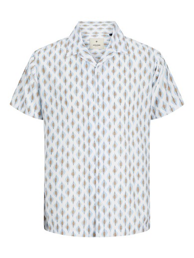 Camisa m/c resort con estampado geométrico Jack & Jones Cerulean