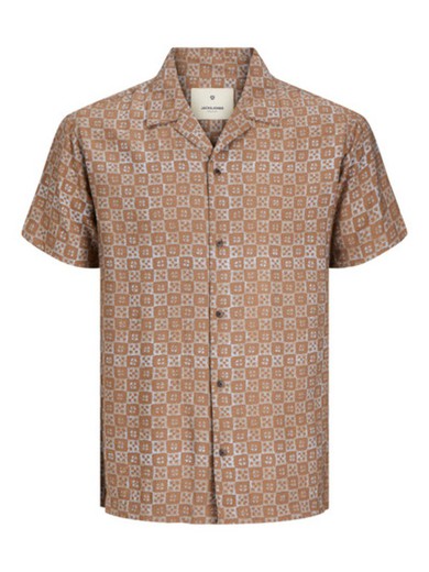 Camisa m/c resort con estampado geométrico Jack & Jones Chesnut