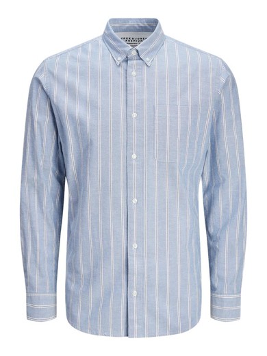 Camisa m/l con rayas bicolor Jack & Jones Chambray Blue