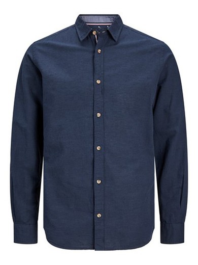 Camisa m/l lino Jack & Jones Navy Blazer