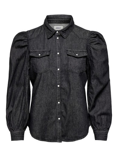 Camisa tejana con manga abullonada Only Black