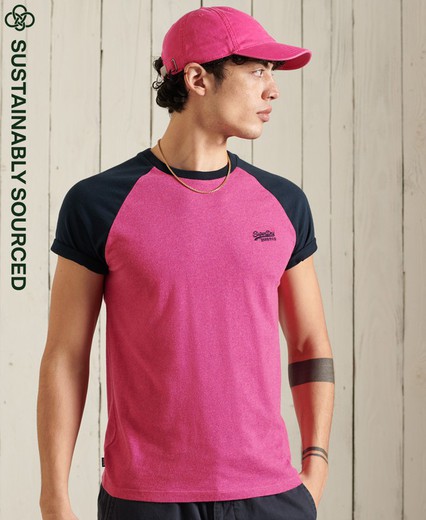 Camiseta básica combinada 2 colores Superdry Magenta