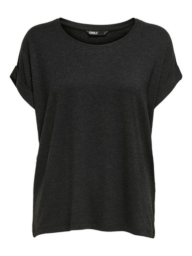 Basic Plain Short Sleeve T-Shirt Only Dark Gray Mela