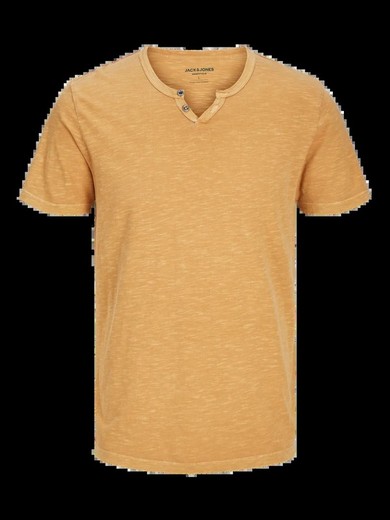 Camiseta básica lisa con cuello abierto Jack & Jones Honey Gold