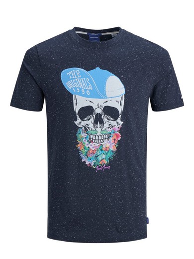 Jack & Jones Total Eclipse Skull - T-shirt ras du cou chiné