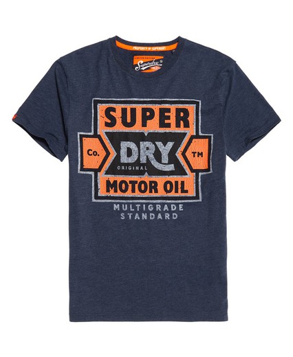 Camiseta con letras branding vintage desgastadas Superdry Blue