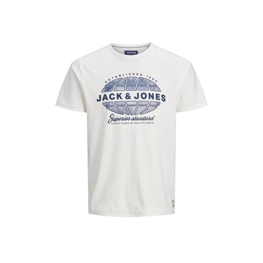Camiseta com estampa emborrachada e envelhecida da marca Jack & Jones Cloud Dancer