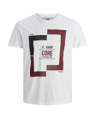 T-shirt with branding print Jack & Jones White