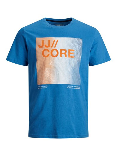 Camiseta con serigrafía branding Jack & Jones Deep Blue