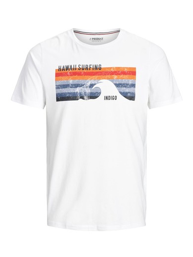 T-shirt estampada com tela branca a cores