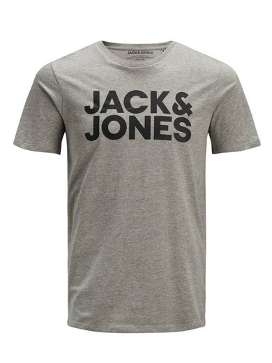 Camiseta de cuello redondo con letras logo Jack & Jones Light Grey Mela