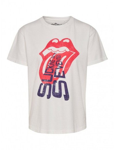T-Shirt a maniche corte con logo Cloud Dancer Solo Rolling Stones
