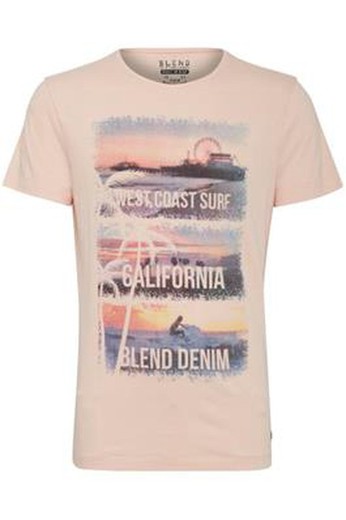 Camiseta desgastada con dibujo paisaje Blend Of America Pale Blush Pink