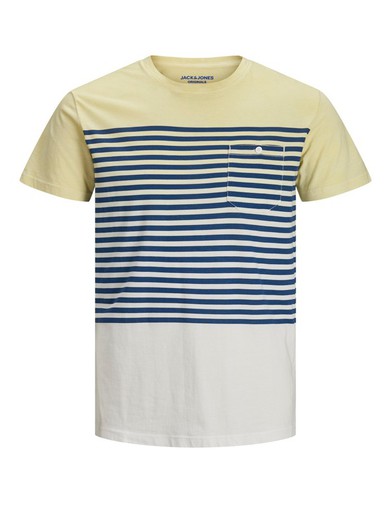 Jack & Jones Flan Horizontal Striped Distressed T-Shirt