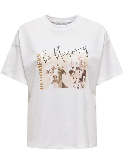 Camiseta m/c "Be blooming" Only Bright White