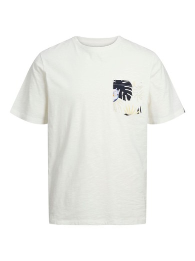 Camiseta m/c con bolsillo estampado Jack & Jones Cloud Dancer