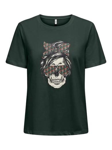 Camiseta m/c con dibujo calavera Only Black