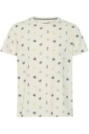 Camiseta m/c con dibujos bicolor Blend Of America Cream White