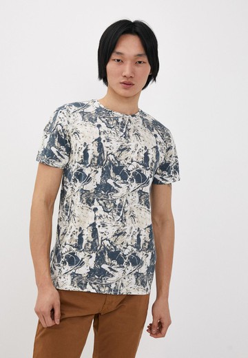 Camiseta m/c con estampado abstracto Blend Of America Blue