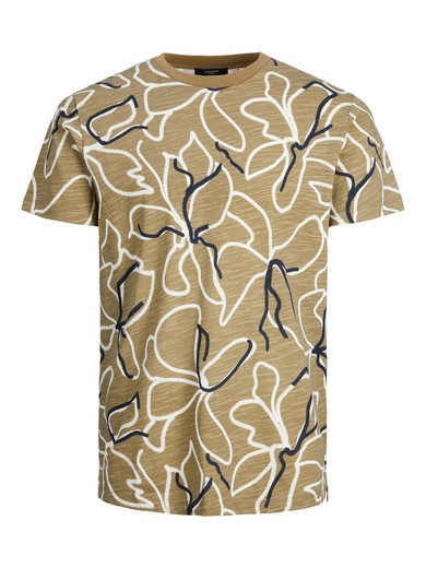 Camiseta m/c con estampado floral bicolor Jack & Jones Iceberg Green