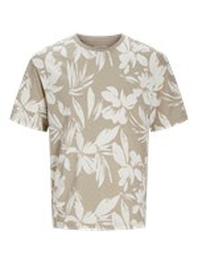 Camiseta m/c con estampado floral monocolor Jack & Jones Crockery